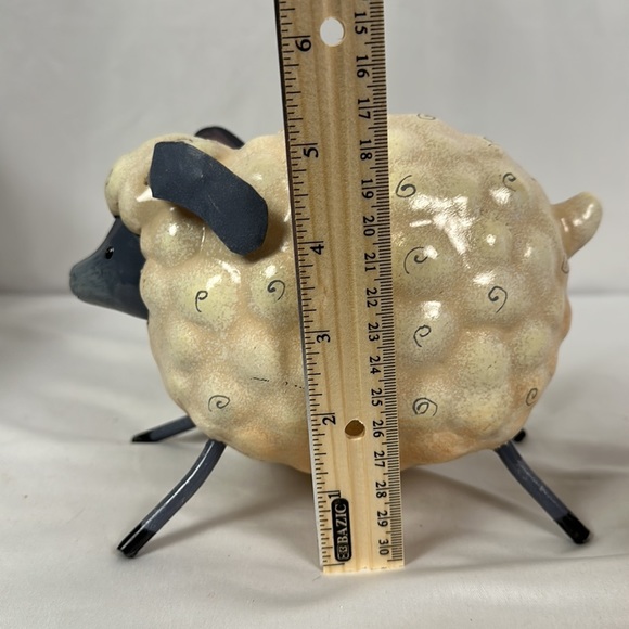 Large and Small Lamb Sheep Metal Home Decor Figurine Statue set of two - Picture 9 of 13